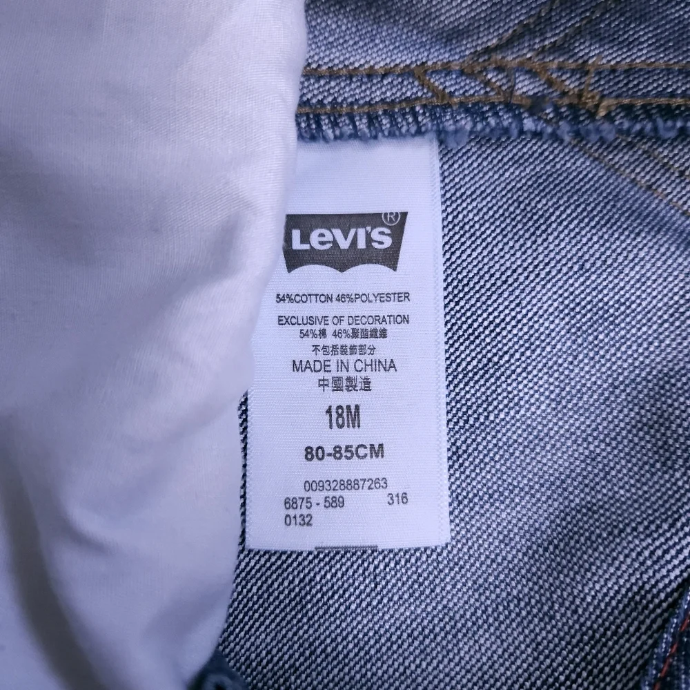 Levis Dark Wash Blue Denim Carpenter Overalls Baby 18M Adjustable